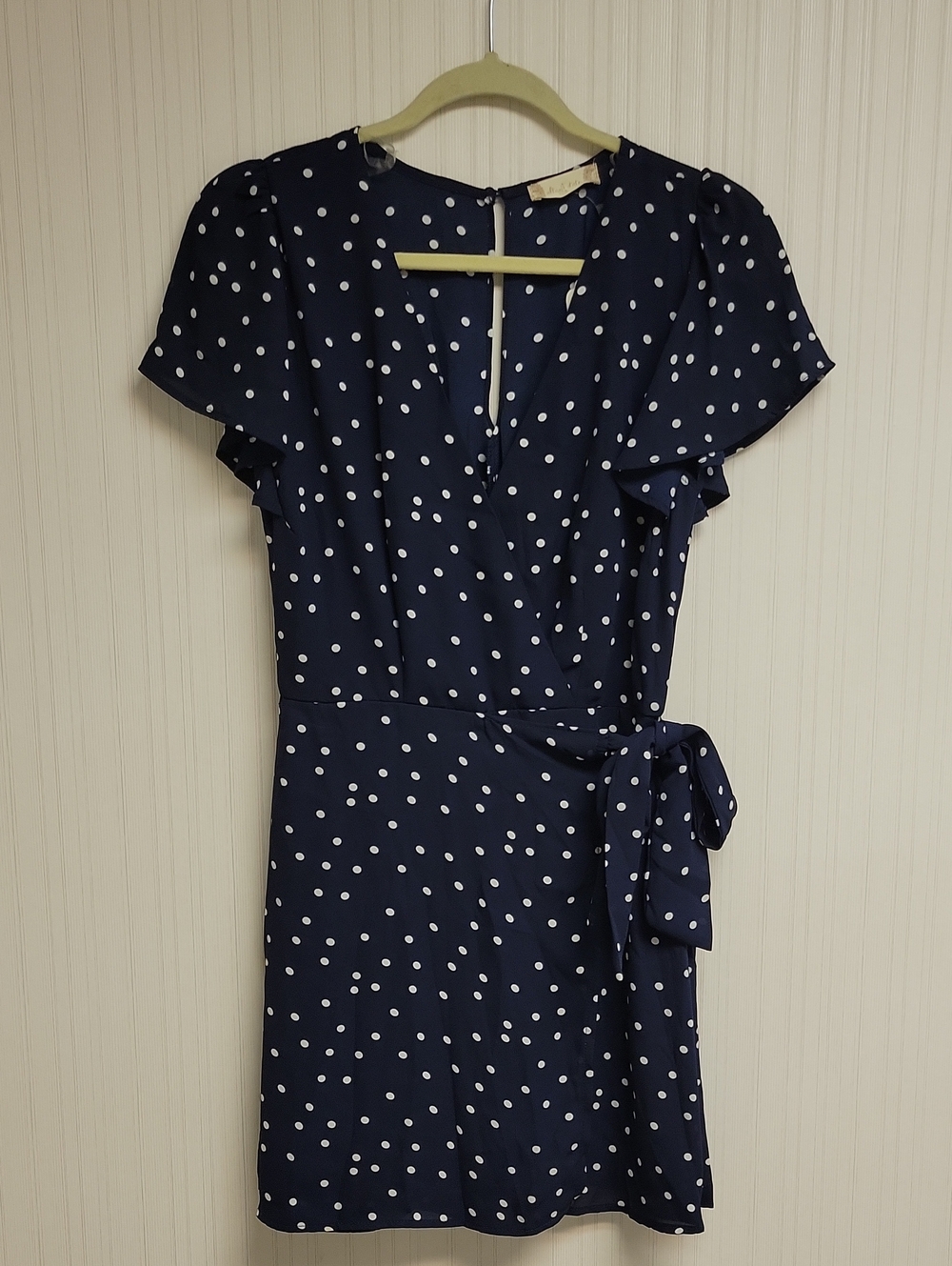 Altar'd State Navy Polka Dot Wrap-Style Women's Dress Small New Business Casual